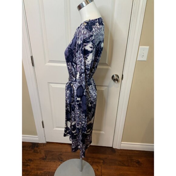 Tory Burch Blue White Floral Shoulder Button Dress, Size XL - Picture 4 of 6